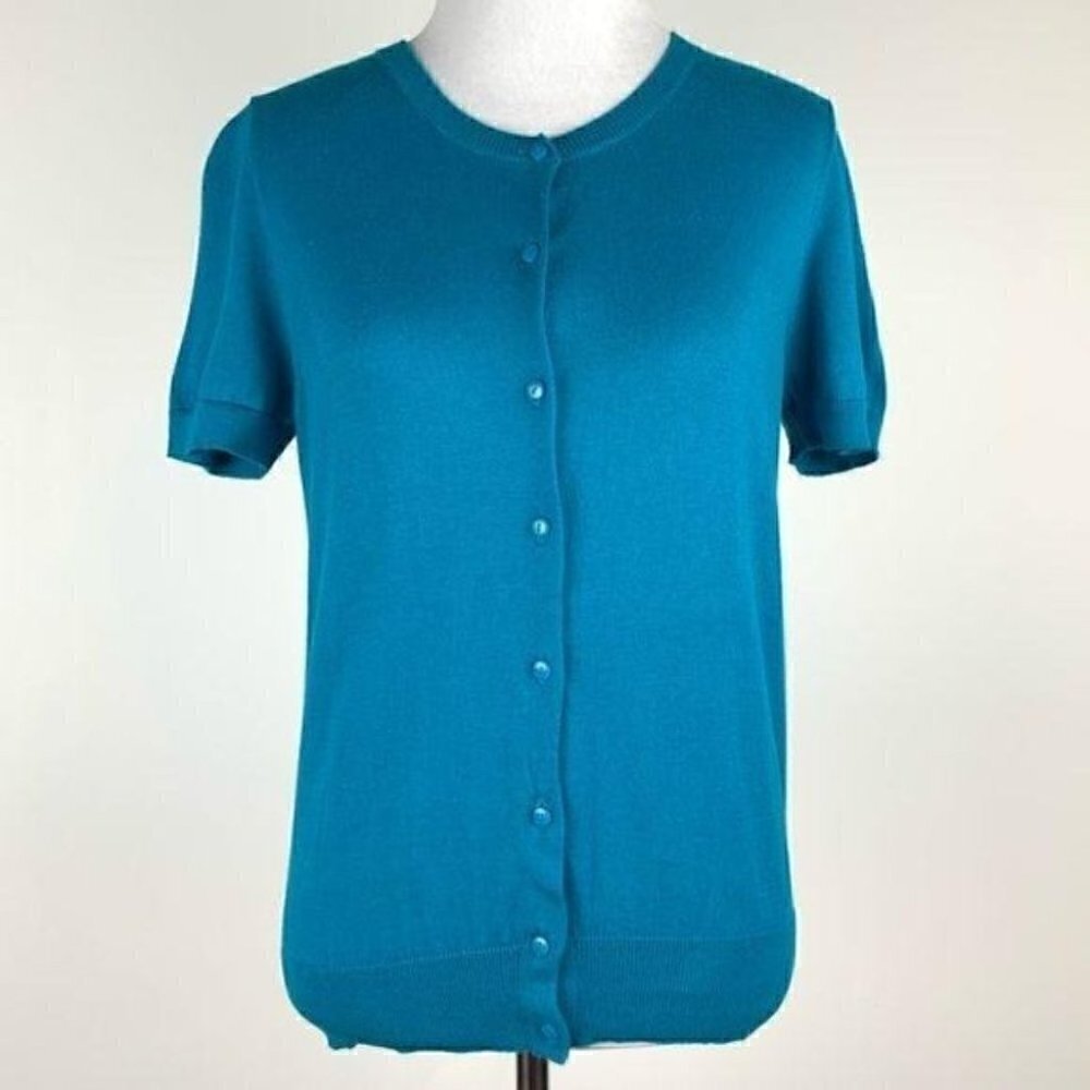 Ann Taylor loft outlet sweater sz M blue cardigan